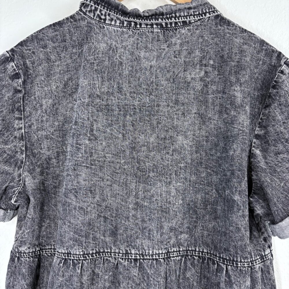 Black Denim Babydoll Dress Size Large - Picture 5 of 6